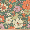 Printed Cotton SYLVIE Green / Orange